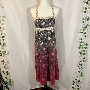 Roxy Black, Pink & White Cross Back Dress